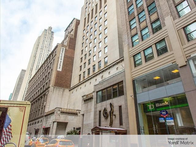 Exterior shot of 623 Fifth Ave., a Manhattan office building.