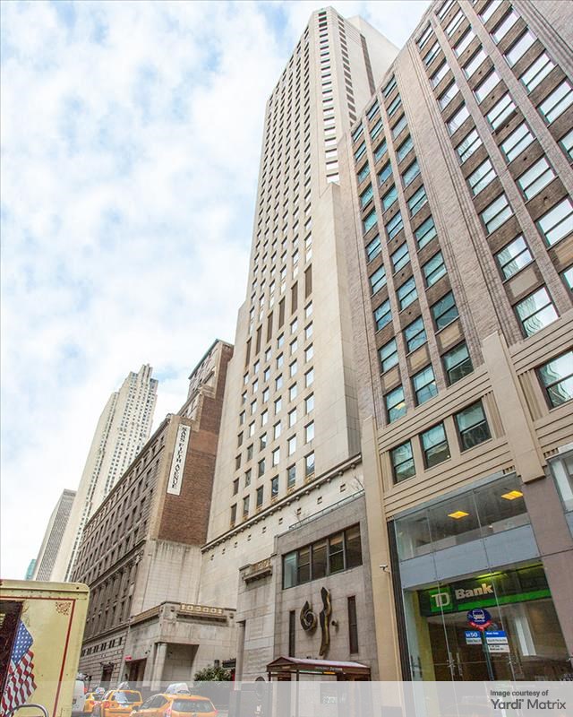 Exterior shot of 623 Fifth Ave., a Manhattan office building.