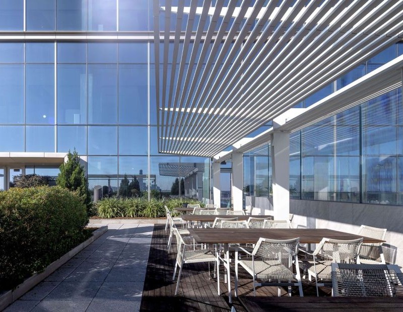 Outdoor terrace at the 990 Town and Country Blvd. tower in Houston