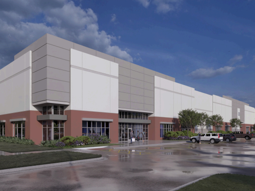 Exterior rendering depicting one of Apex Logistics' two facilities in Apex, N.C.
