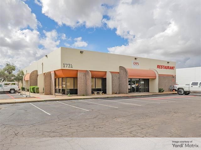 Exterior shot of one of the buildings within Carlton Square, an industrial campus in Phoenix.