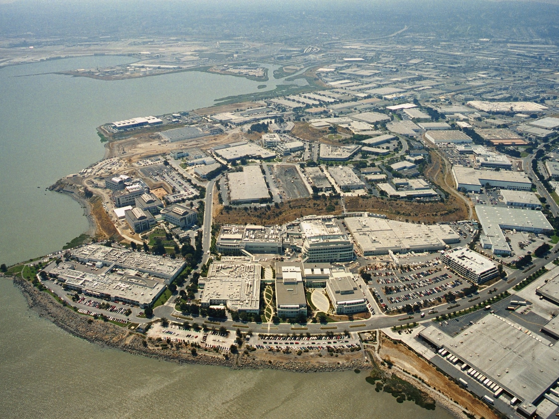 Aerial shot of Genentech's headquarters in San Francisco.