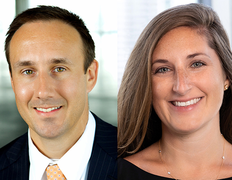 Headshots of Mike Stewart and Shelby Thomas