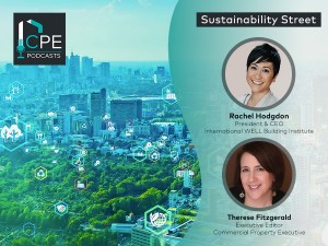 Sustainability Street podcast art with Rachel Hodgdon of WIBI