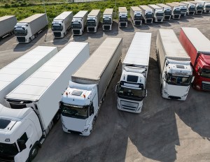 Photo of truck partking lot for story on industrial outdoor storage