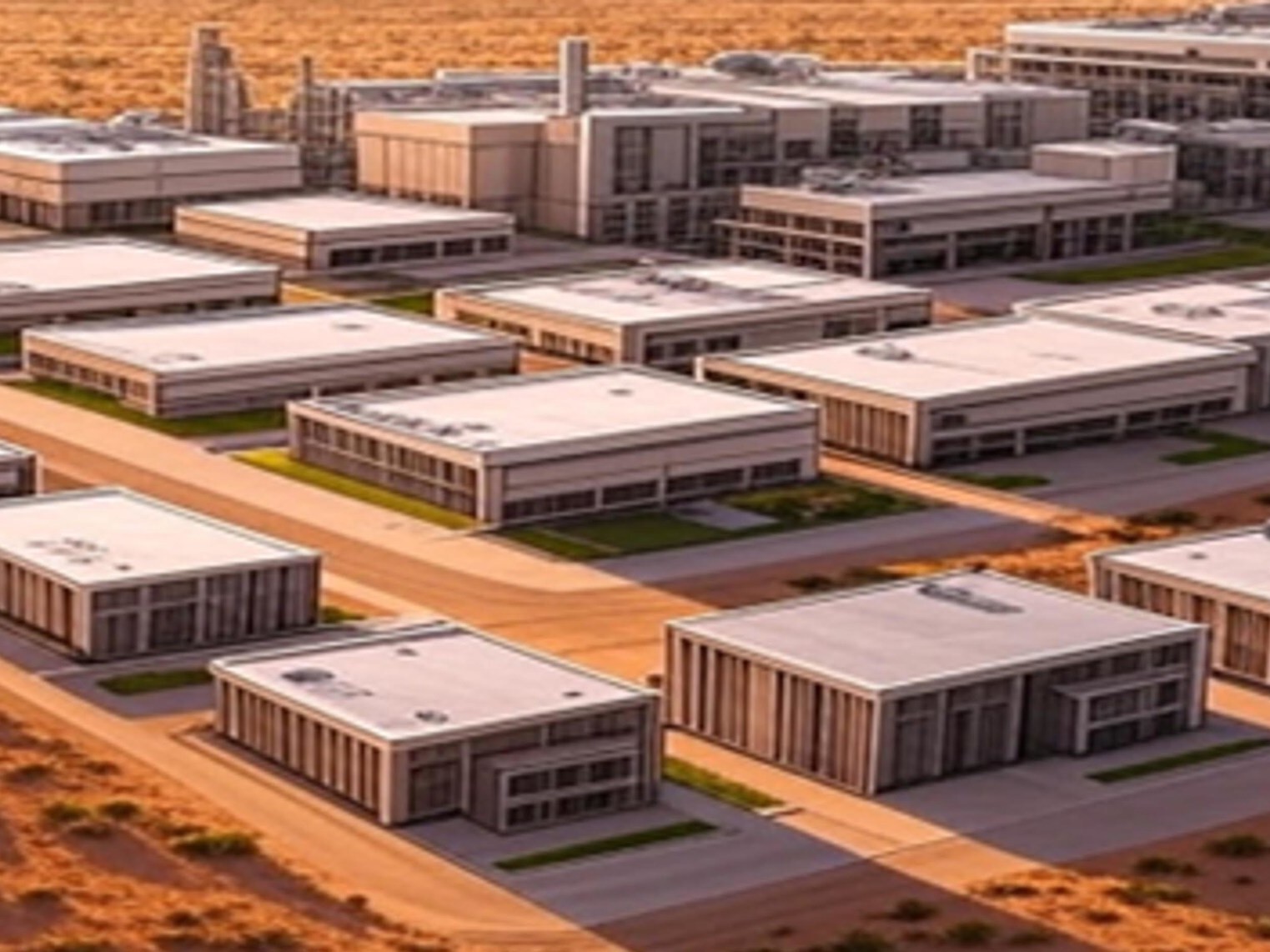 An AI-generated rendering of the planned data center development