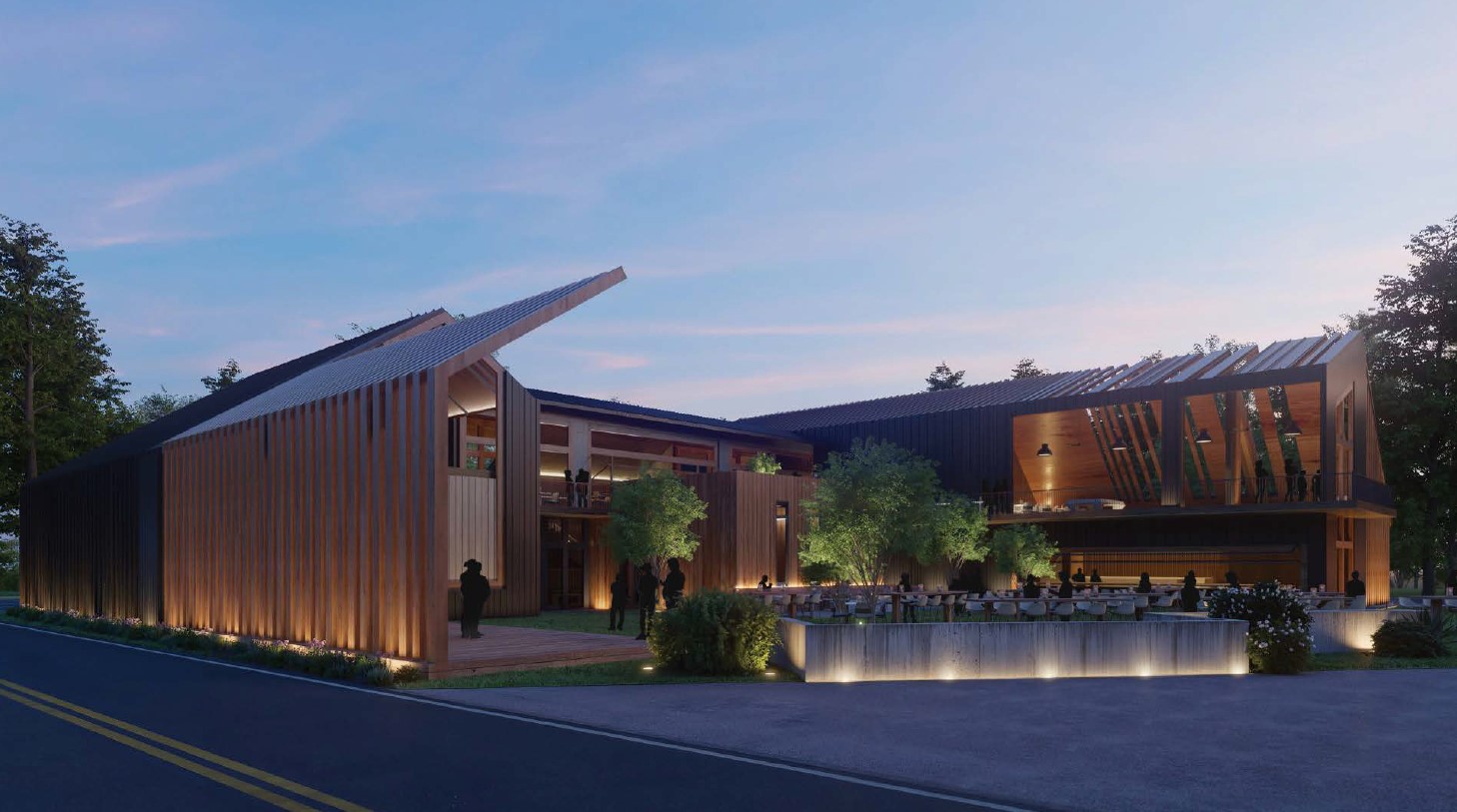 A rendering of Van Buren's, a Texas-themed beer garden at Addison Junction.