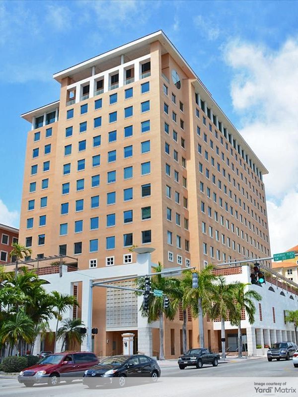 Exterior shot of Columbus Center, an office building in Coral Gables, Fla.
