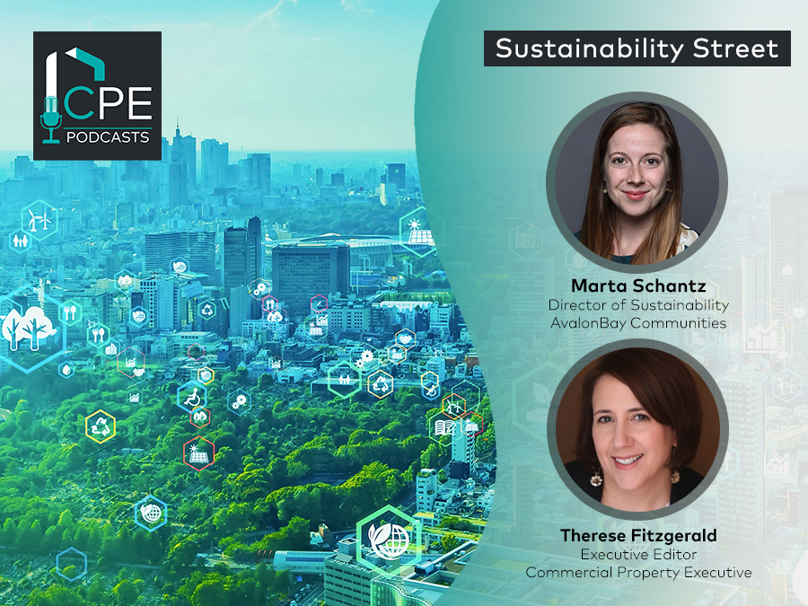 Podcast art with Marta Schantz, director of sustainability with Marta Schantz.