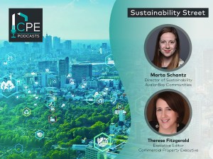 Podcast art with Marta Schantz, director of sustainability with Marta Schantz.