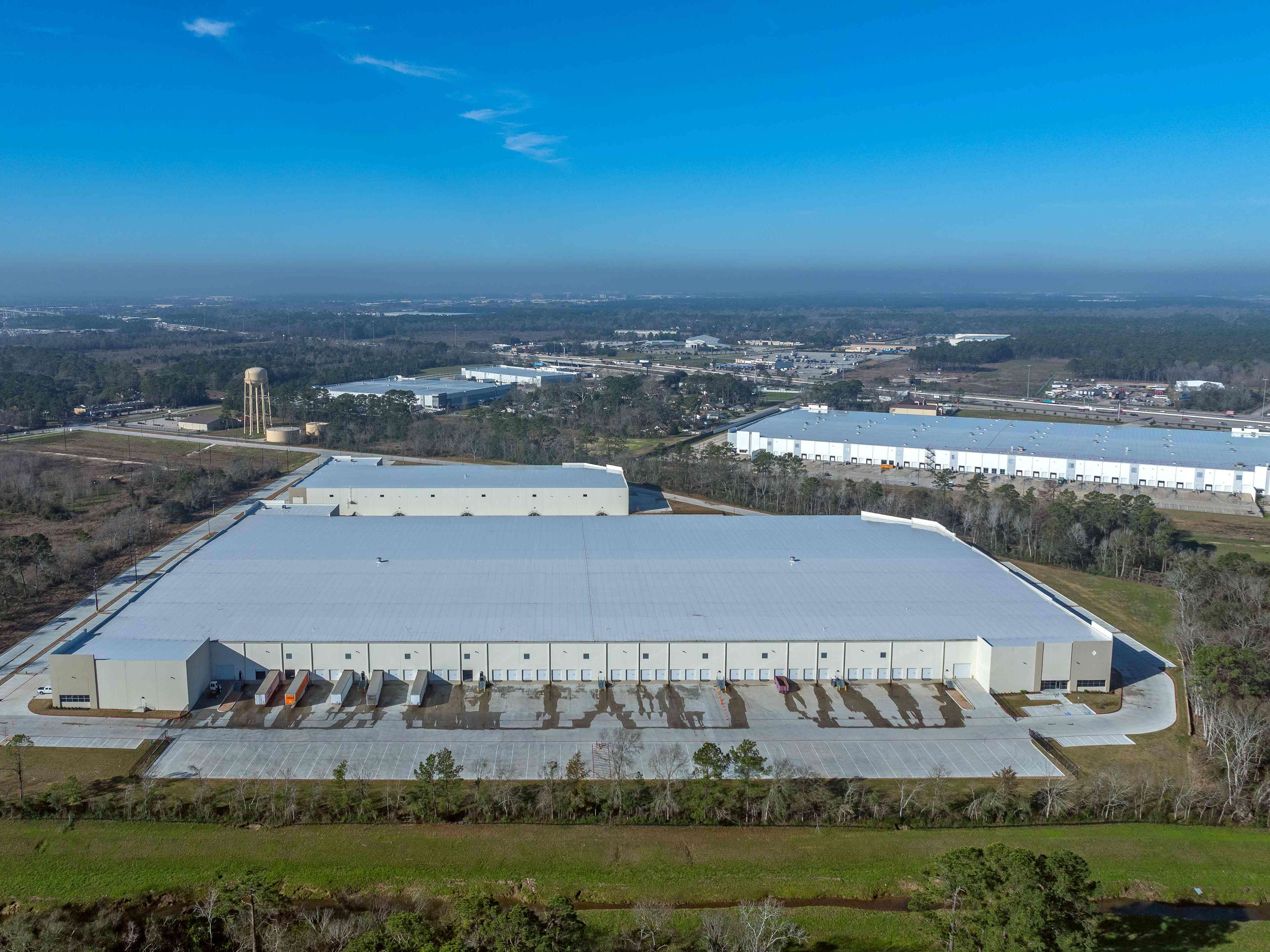 Exterior shot of the first facility within PortNorth 59, a two-building industrial campus in Houston