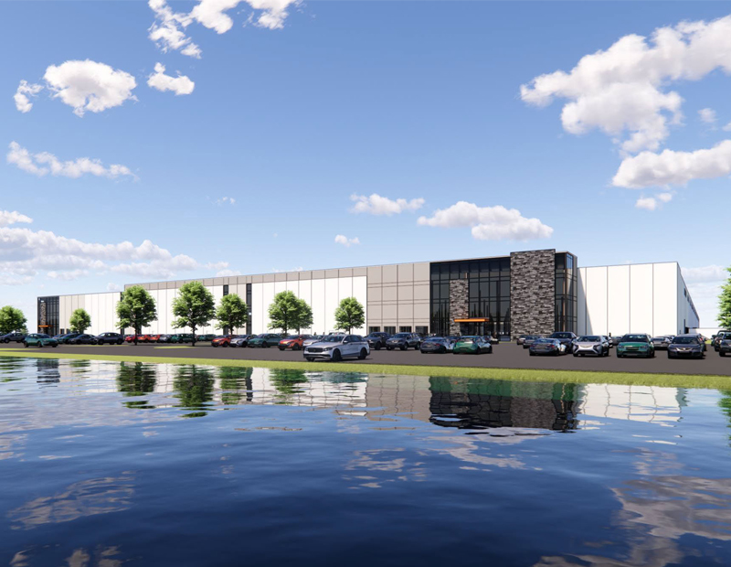 A rendering of the industrial facility being developed by Clarius Partners and Hillwood Investment Properties.
