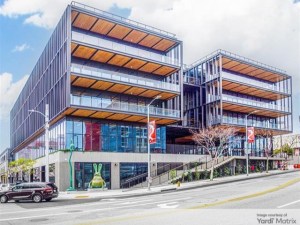 Exterior shot of the office building at 843 Spring St. in Los Angeles