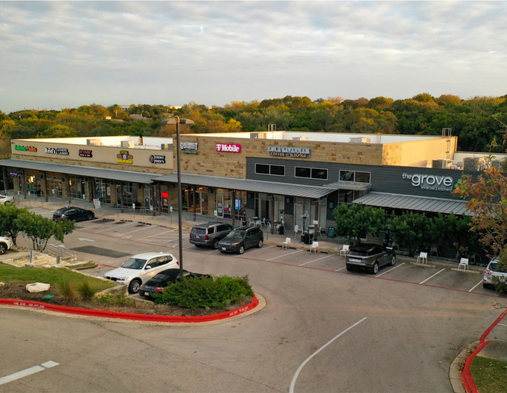 A photo of Bee Cave West, a retail asset owned by Crow Holdings.