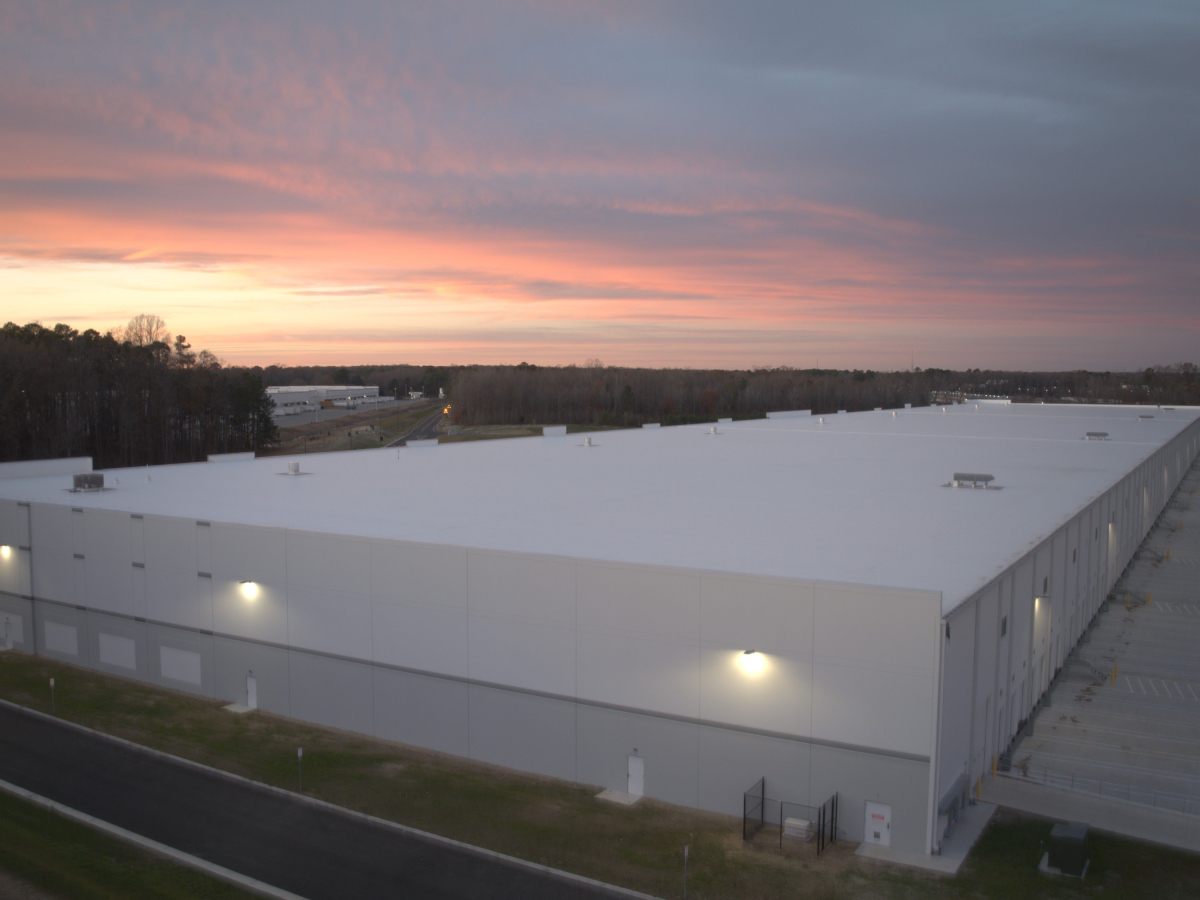 Exterior shot depicting AXIAL Gateway 95, a warehouse in South Chesterfield, Va., that LaSalle Investment Management acquired for .5 million.