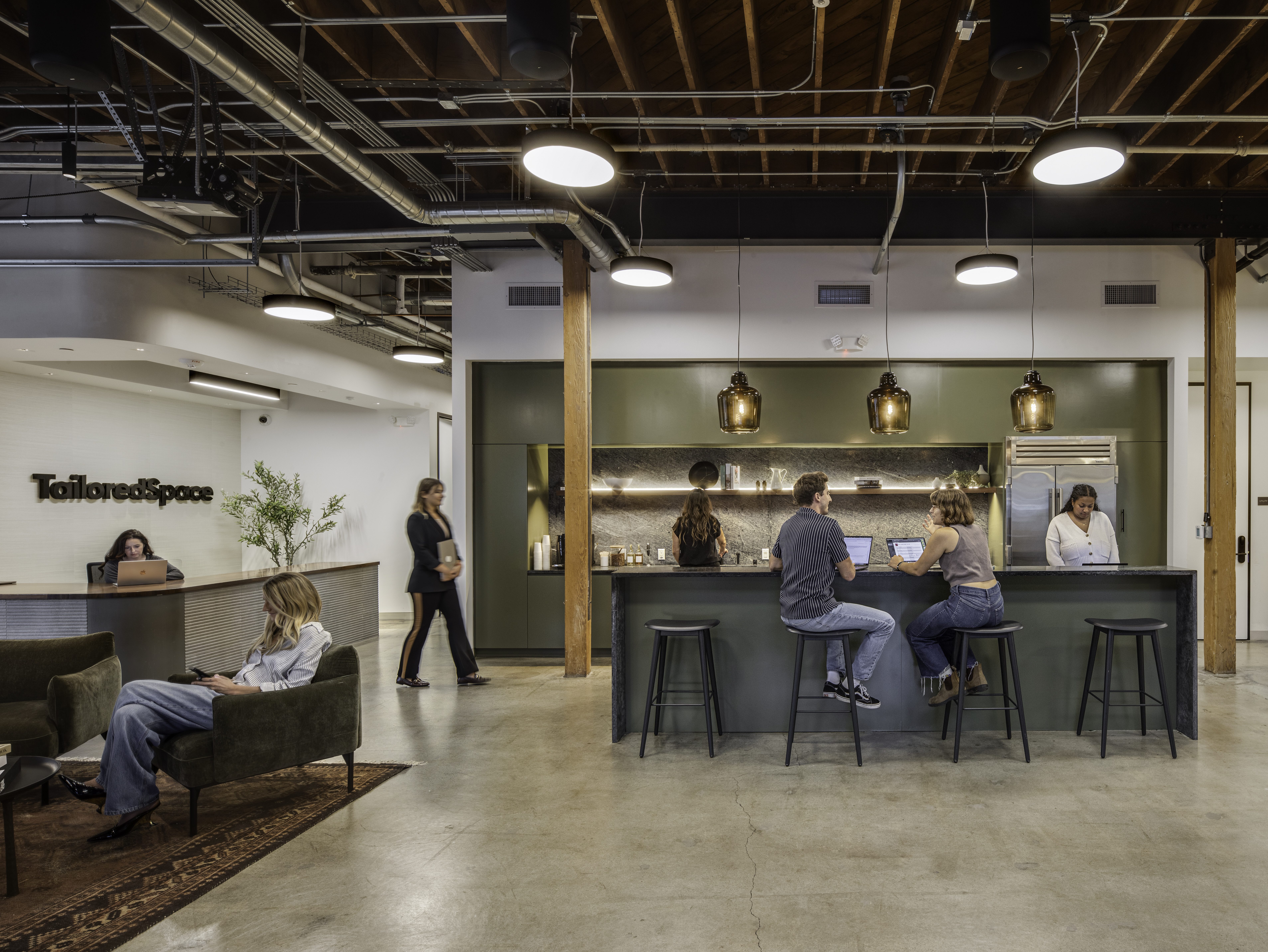 Interior rendering of the TailoredSpace Burbank flex office in Burbank, Calif.