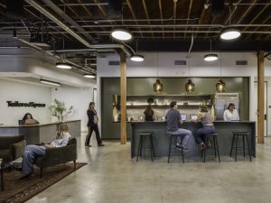Interior rendering of the TailoredSpace Burbank flex office in Burbank, Calif.