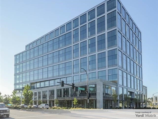Exterior shot of Block 5, an office building within The Spring District in Bellevue, Wash.