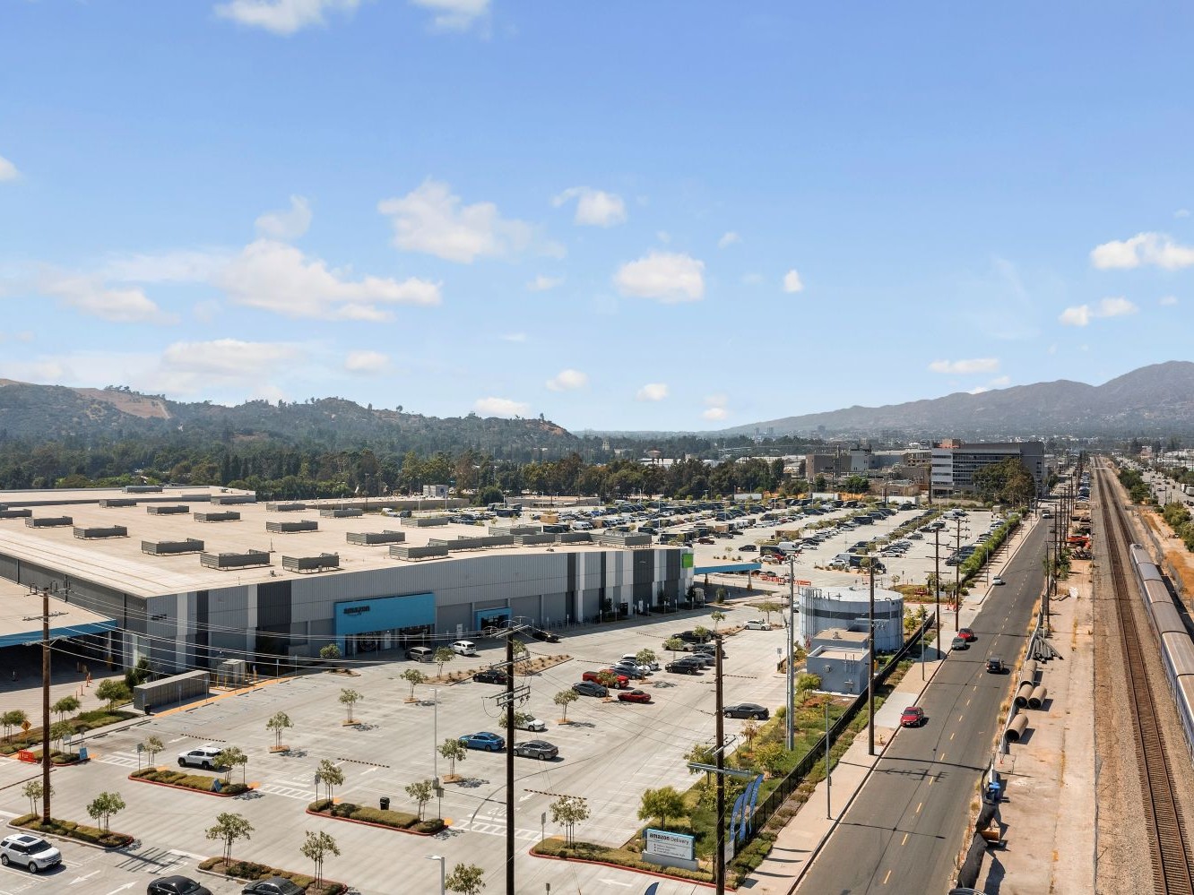 an aerial view of one of the Goodman Group's warehouses