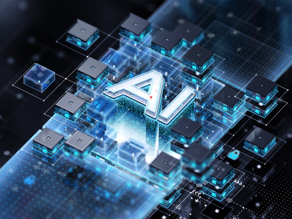 Artificial intelligence data structure concepts. 3D render