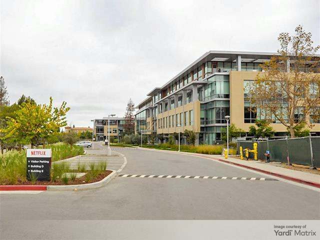 Exterior shot of 121 Albright Way, an office building in Los Gatos, Calif.