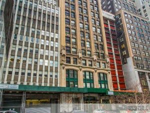 Exterior shot of the 22-tory office building at 141 W. 41st St. in Midtown Manhatan.