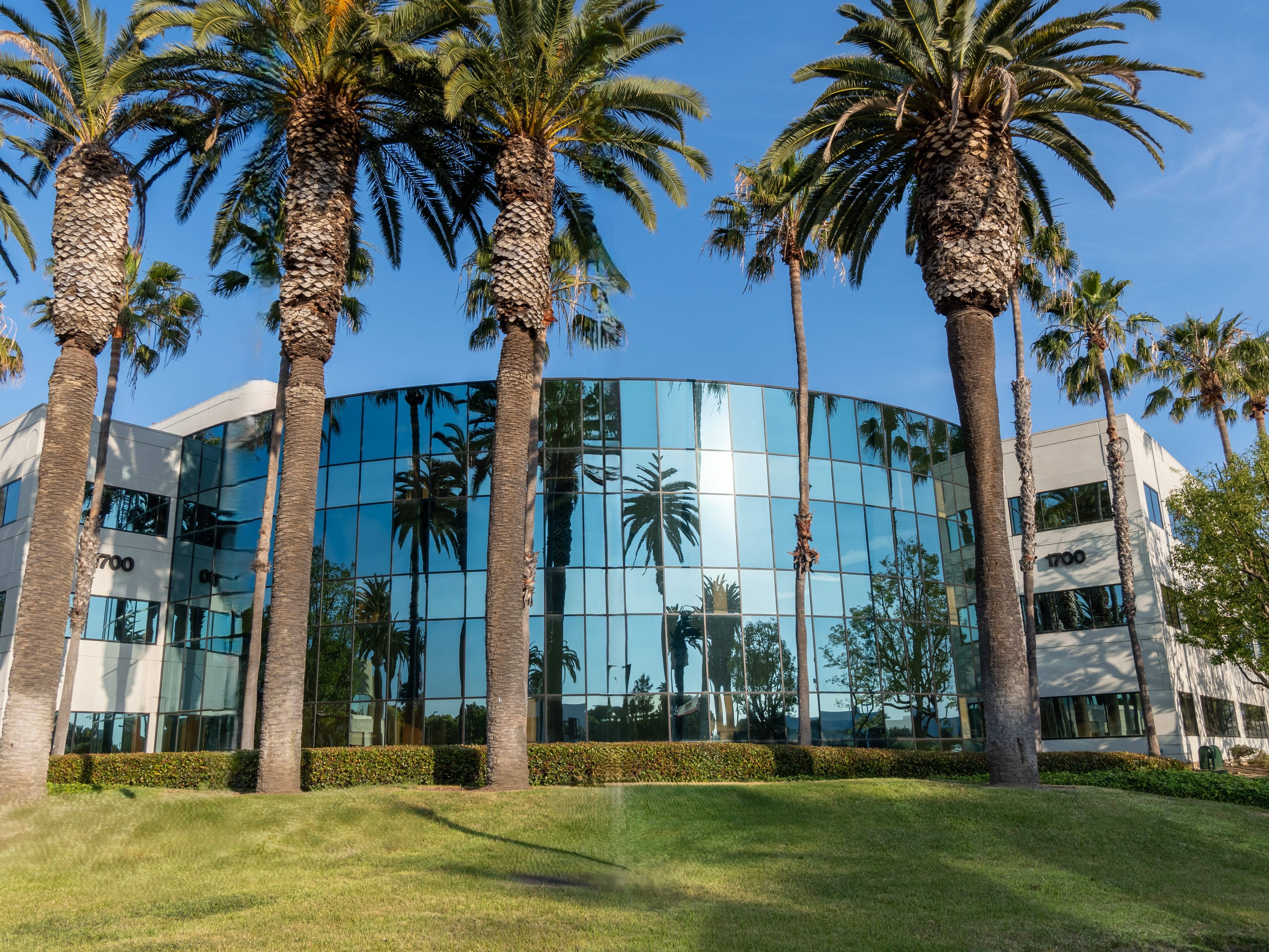 Exterior shot of Saint Andrew Place, a 170,051-square-foot office property in Santa Ana, Calif.