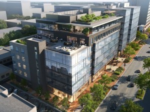 Exterior rendering of 250 Clayton, an office development in Denver.