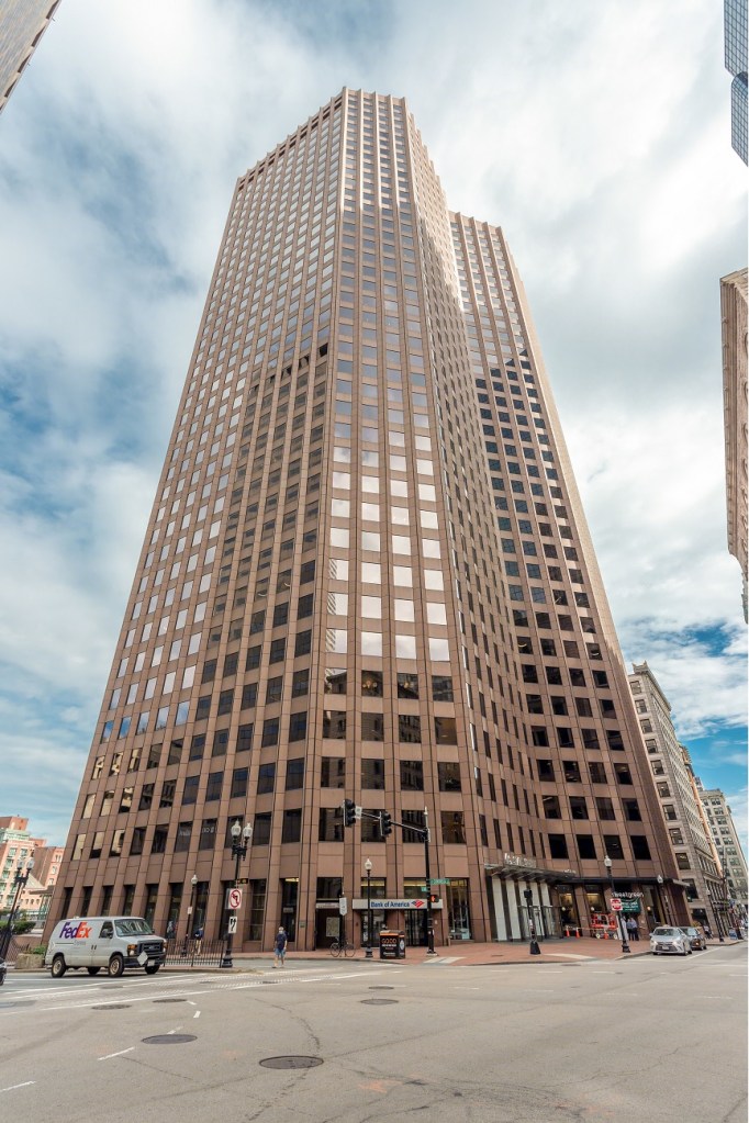 Exterior shot of 60 State St., a 38-story office tower in downtown Boston.
