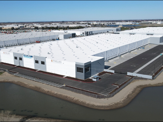 Aerial shot depicting phase two of Phelan's Lathrop Gateway industrial park in California.