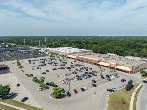 Aerial shot of Market Meadows, a 149,000-square-foot retail center in Naperville, Ill.