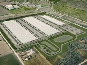 Exterior rendering featuring Blackstone's QTS Data Center's project in Cedar Rapids, Iowa.