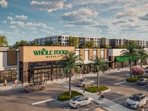 Exterior rendering of the Whole Foods Market store that will anchor Sarasota Square