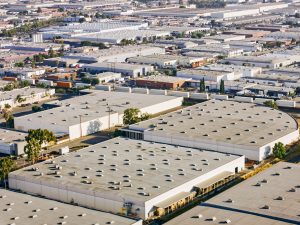 Aerial view of warehouses in City Of Los Angeles, California, USA. Image by simonkr/iStockphoto.com