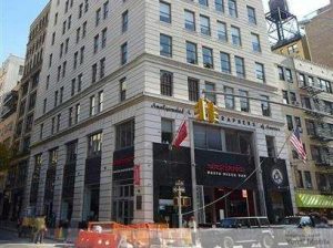 Exterior shot of Amalgamated Lithographers of America’s 113 University Place, an 11-story office building in Manhattan's Union Square.