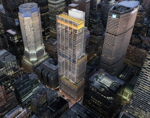 Rendering of 343 Madison Ave., which broke ground last July