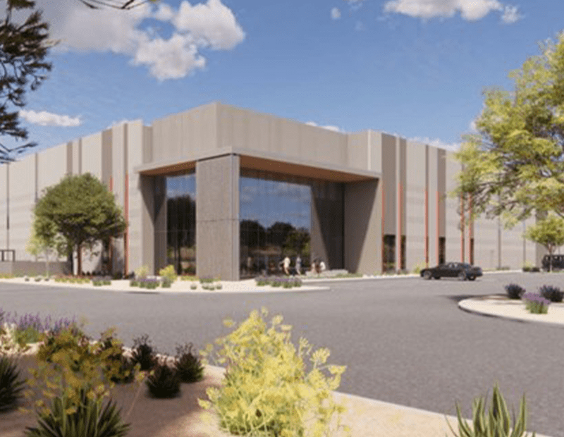Rendering of Aldea Exchange a three-building, 471,439 square feet, industrial park in Phoenix