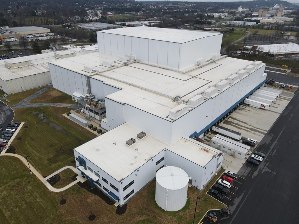 exterior of a large industrial cold storage facility