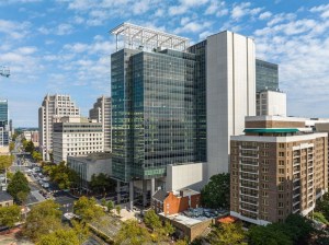 Exterior aerial view of Avocet Tower in Bethesda, Md.
