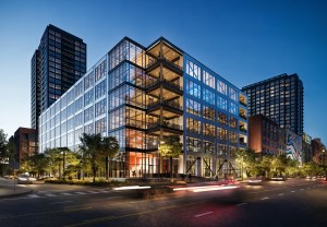 Exterior rendering of T3 FAT Village in Fort Lauderdale, a mass timber office development.