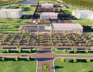 Rendering of Eli Lilly and Co.’s $6 billion manufacturing facility in Huntsville, Ala.