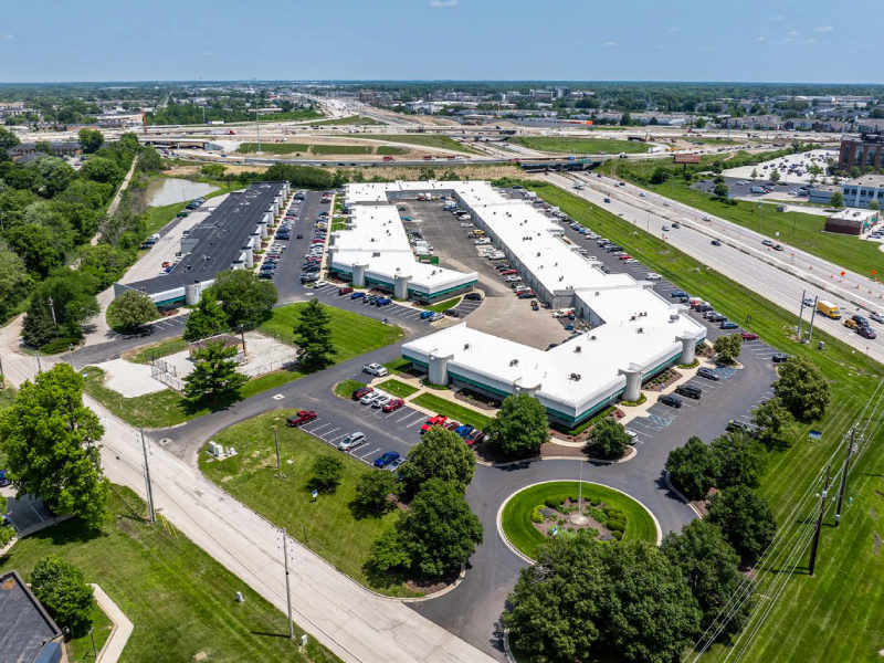 Exterior shot depicting one of the 38 warehouses included in the Hoosier Infill Industrial Portfolio spread throughout metro Indianapolis.