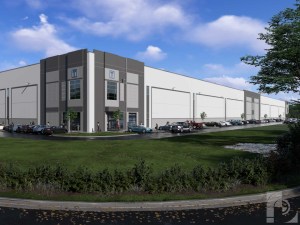 Exterior rendering of one of the buildings at North Gate Industrial Park in Savannah Ga.