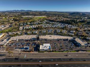 Aerial shot of Pavilion Shopping Center, a 138,000-square-foot retail center in Vista, Calif.