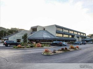Exterior shot of The Harbors, a 112,000-square-foot office campus in Sausalito, Calif.