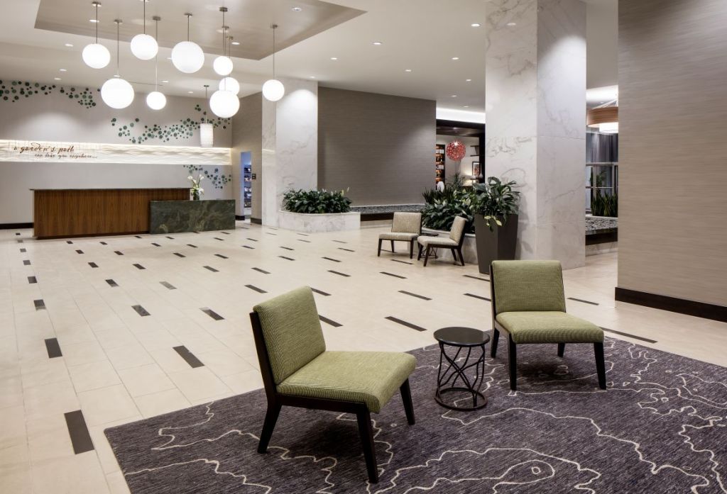 an image with the renovated lobby at the LVT Tower