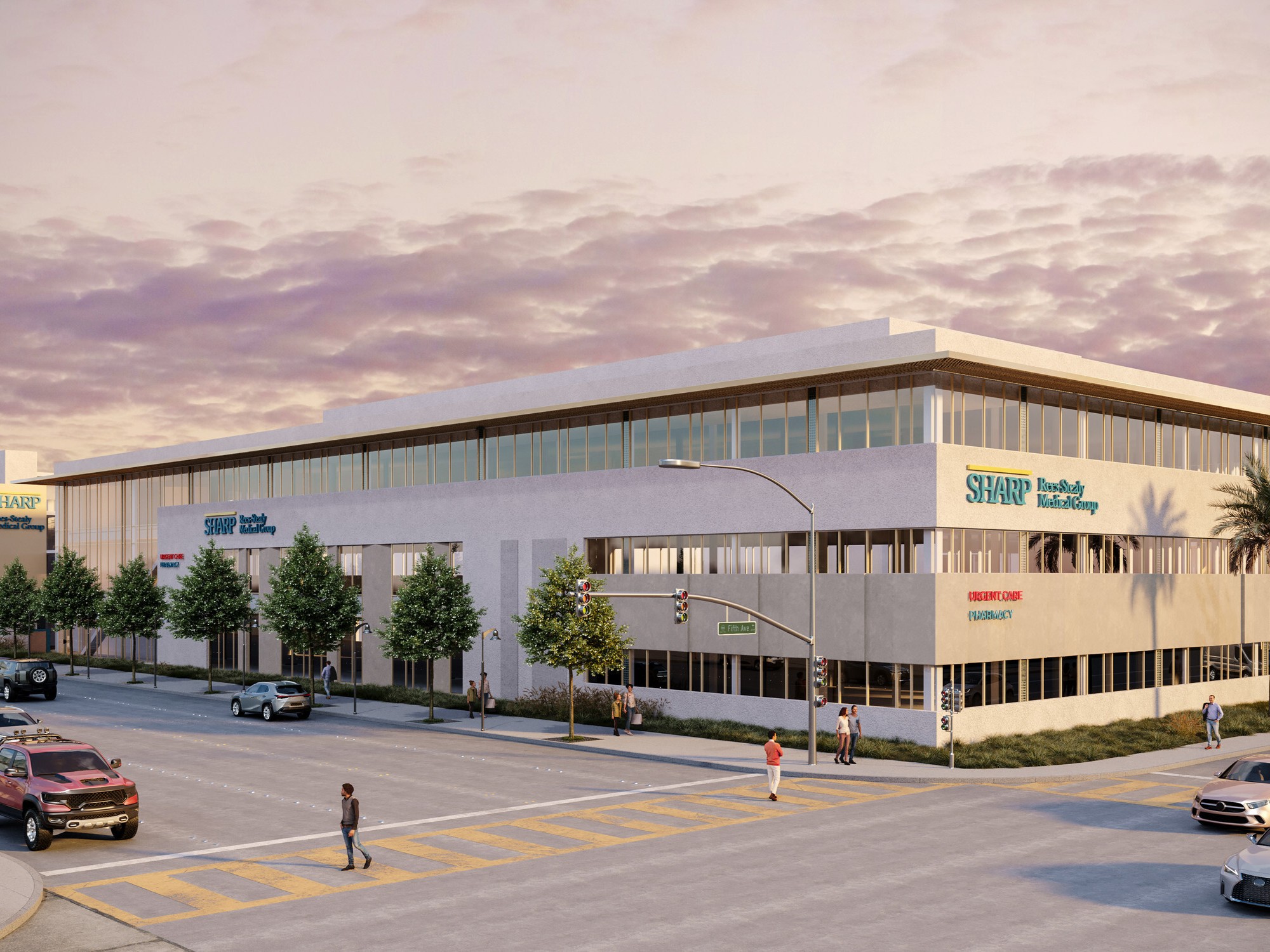 Exterior rendering of a medical office building at 480 H St. in Chula Vista, Calif.