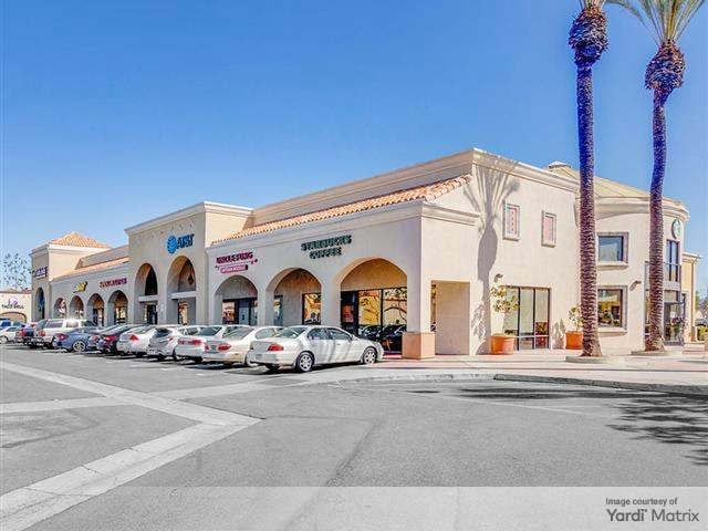 Exterior shot of Bristol Marketplace, a retail center in Santa Ana, Calif.
