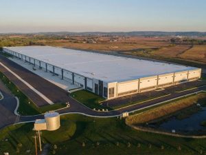 Aerial shot of DHL's one-million-square-foot logistics facility in Annville, Pa.