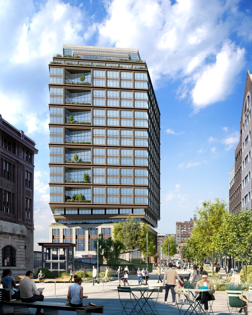 exterior rendering of the office building at Hoboken Connect